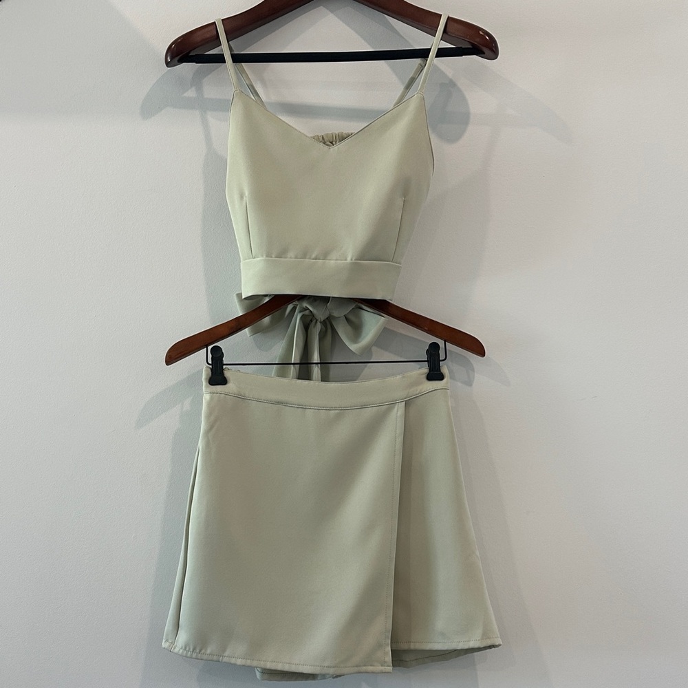 Sage Green Crop Top with Skort